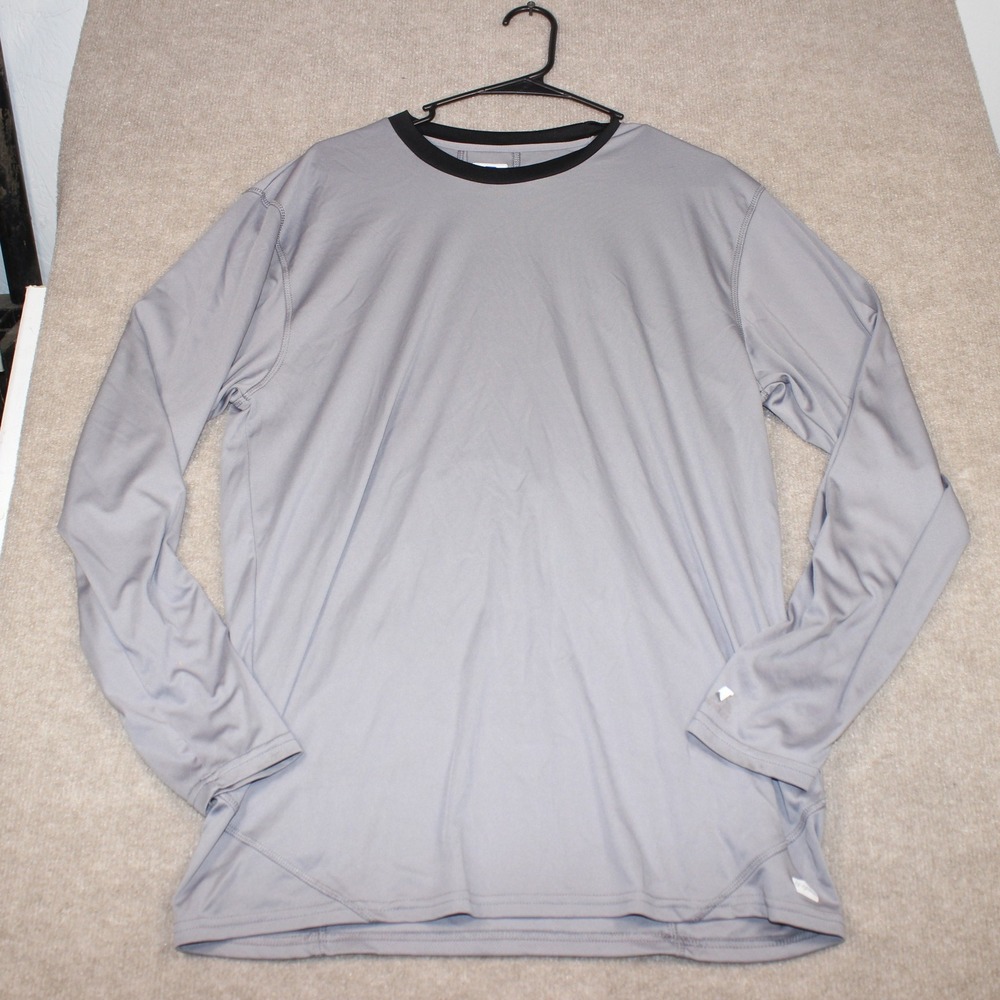Russell Athletic Dri-Power Mens Small Gray Long Sleeve Performance Shirt 6B9PYM0